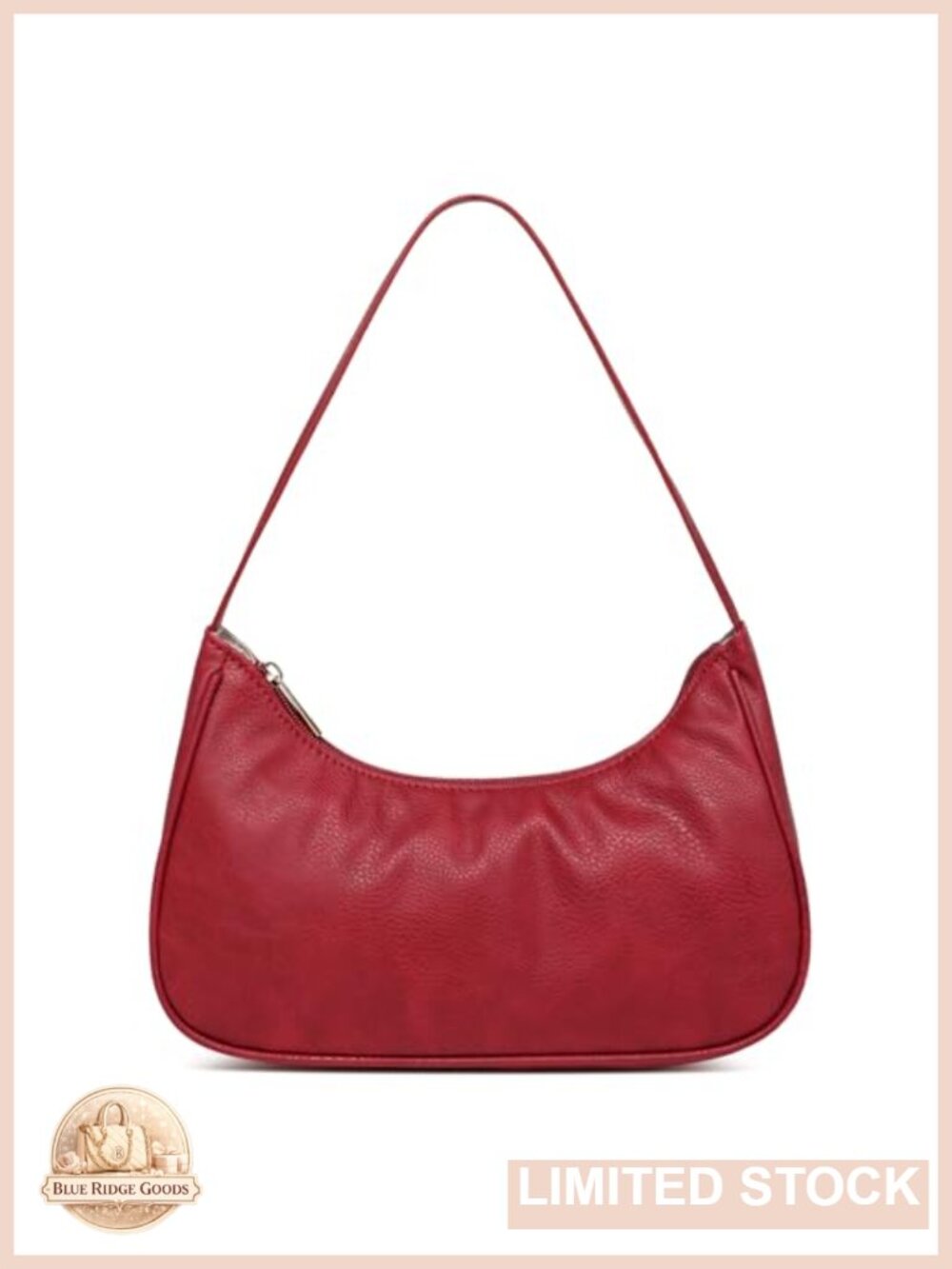 Vegan Leather Hobo Shoulder Bag Sling Tote Retro Clutch Zipper Purse